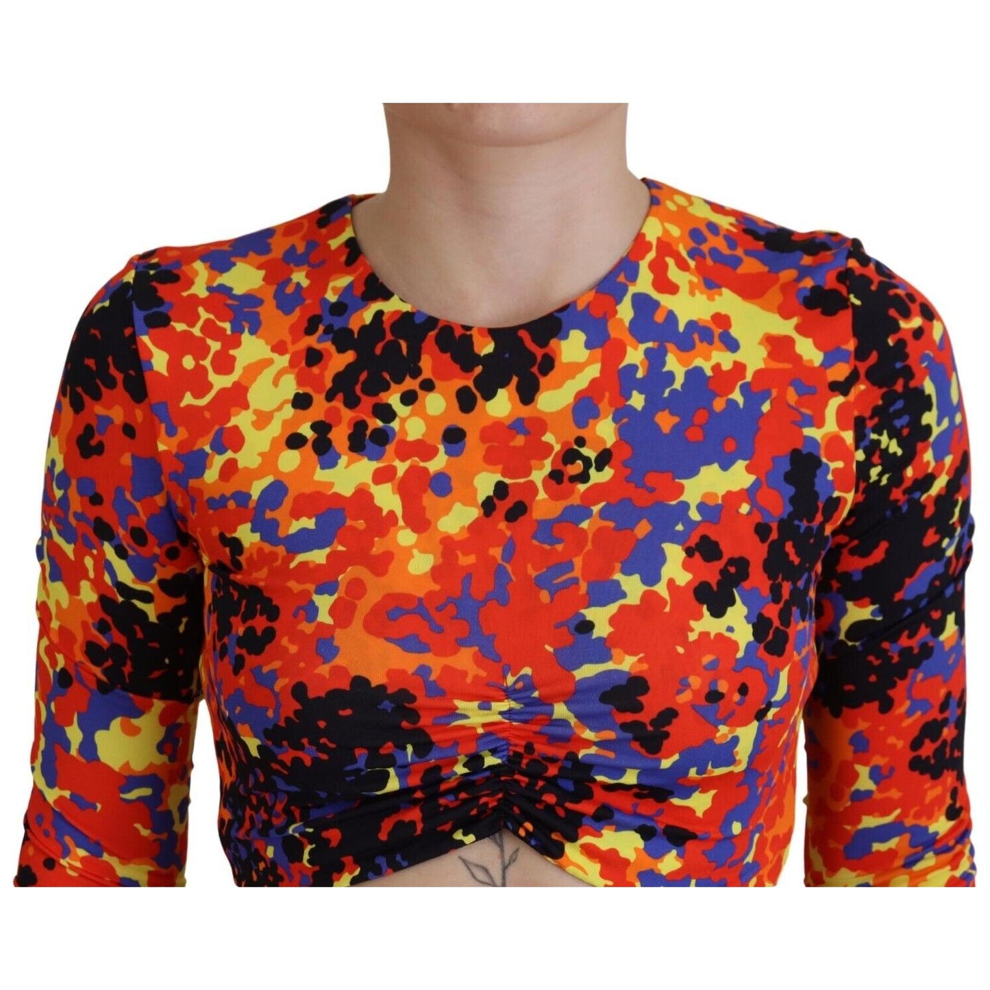 Dsquared² Multicolor Cami Long Sleeves Cropped Blouse Top Dsquared²