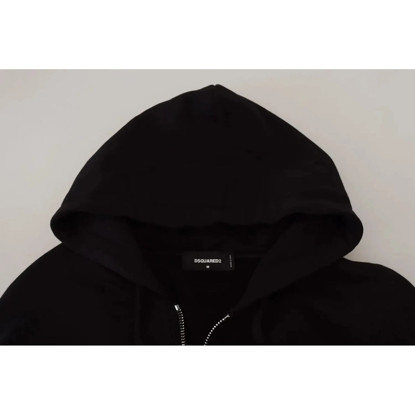 Dsquared² Black Hooded Full Zip Printed Sleeves Sweater Dsquared² Black