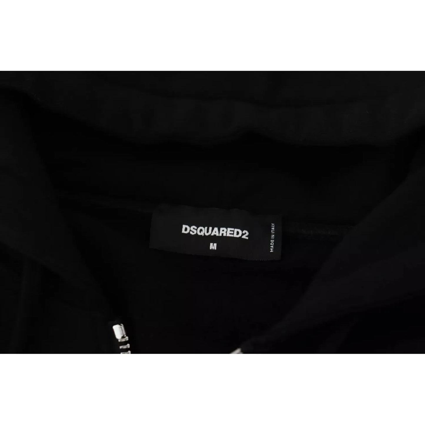 Dsquared² Black Hooded Full Zip Printed Sleeves Sweater Dsquared² Black