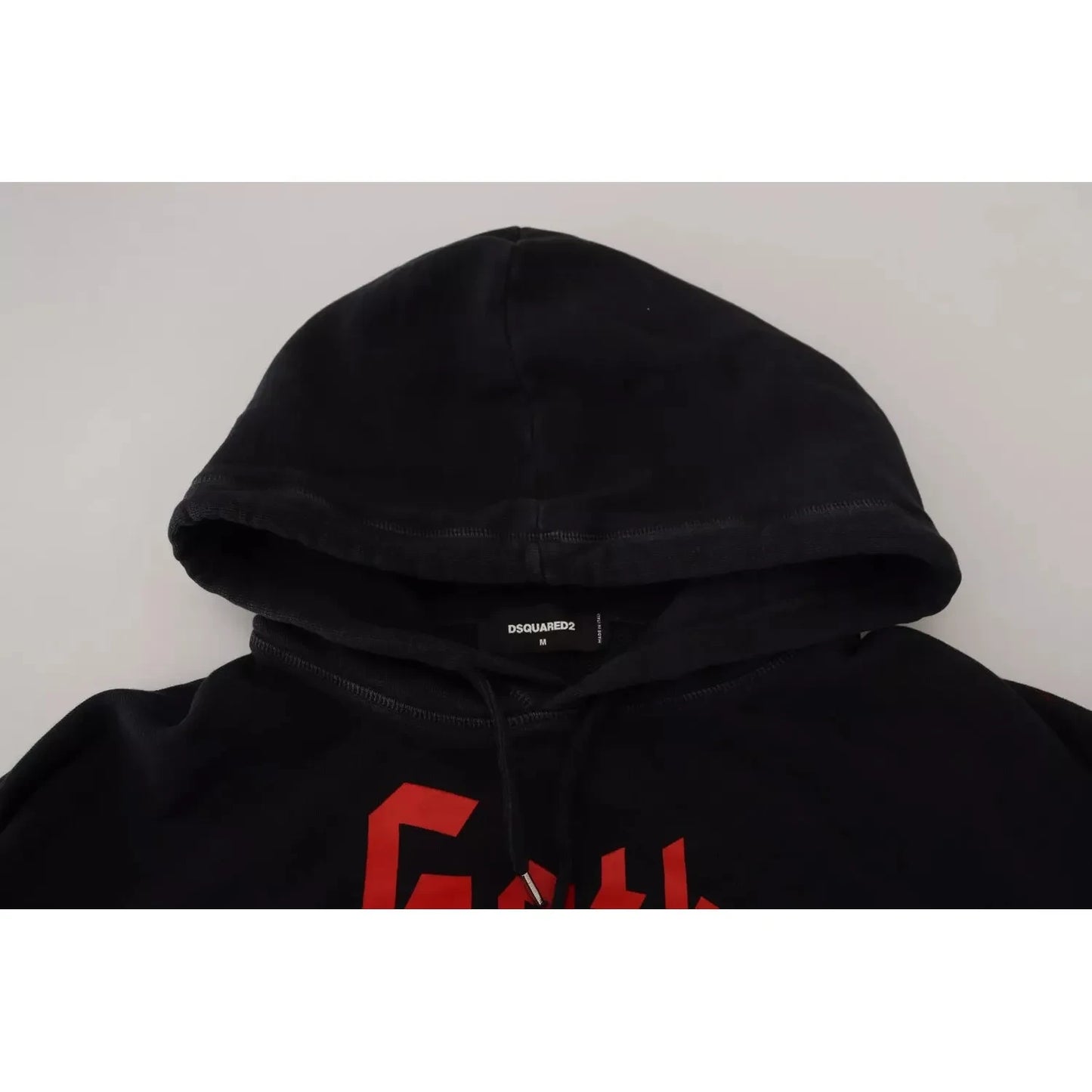 Dsquared² Black Cotton Hooded Printed Men Pullover Sweater Dsquared² Gray