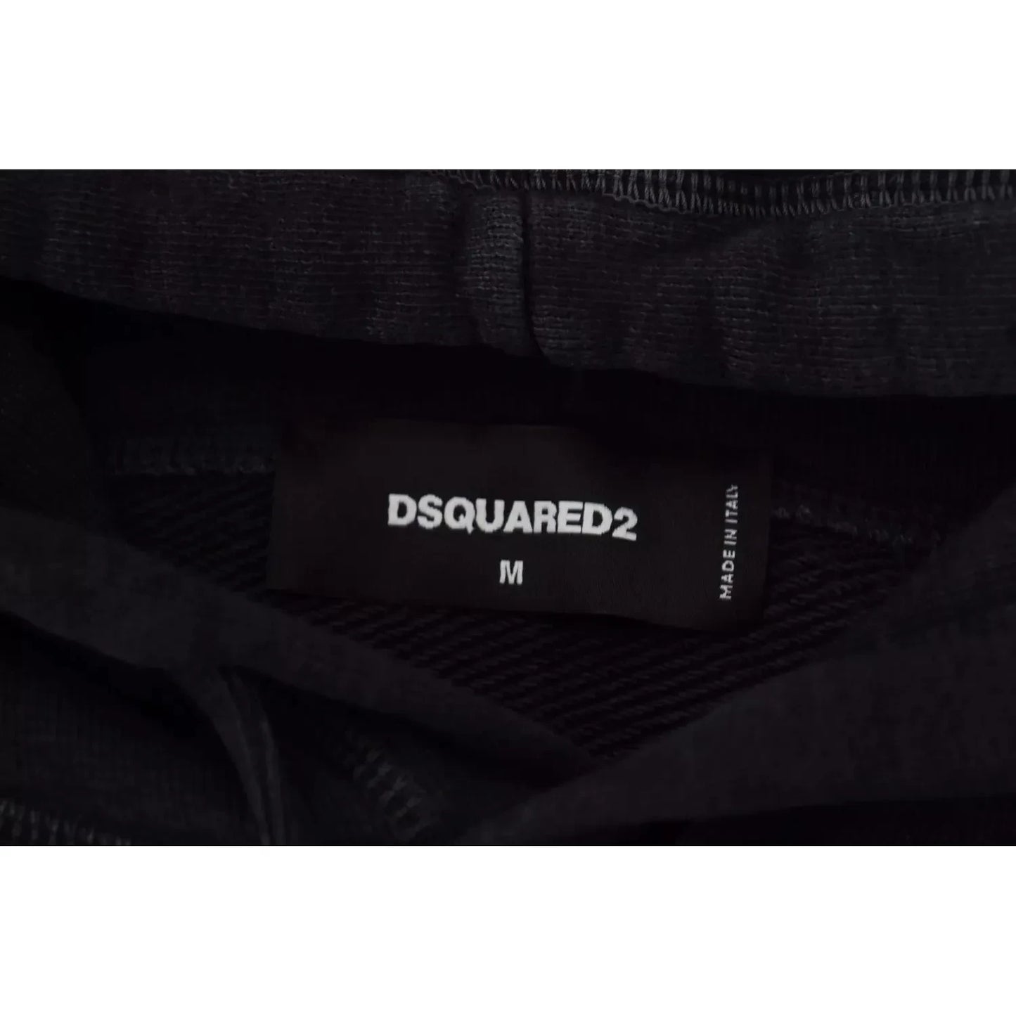 Dsquared² Black Cotton Hooded Printed Men Pullover Sweater Dsquared² Black