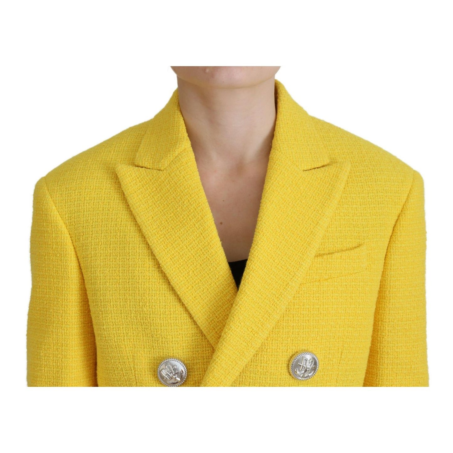 Dsquared² Yellow Double Breasted Mini Suit Blazer Skirt Set