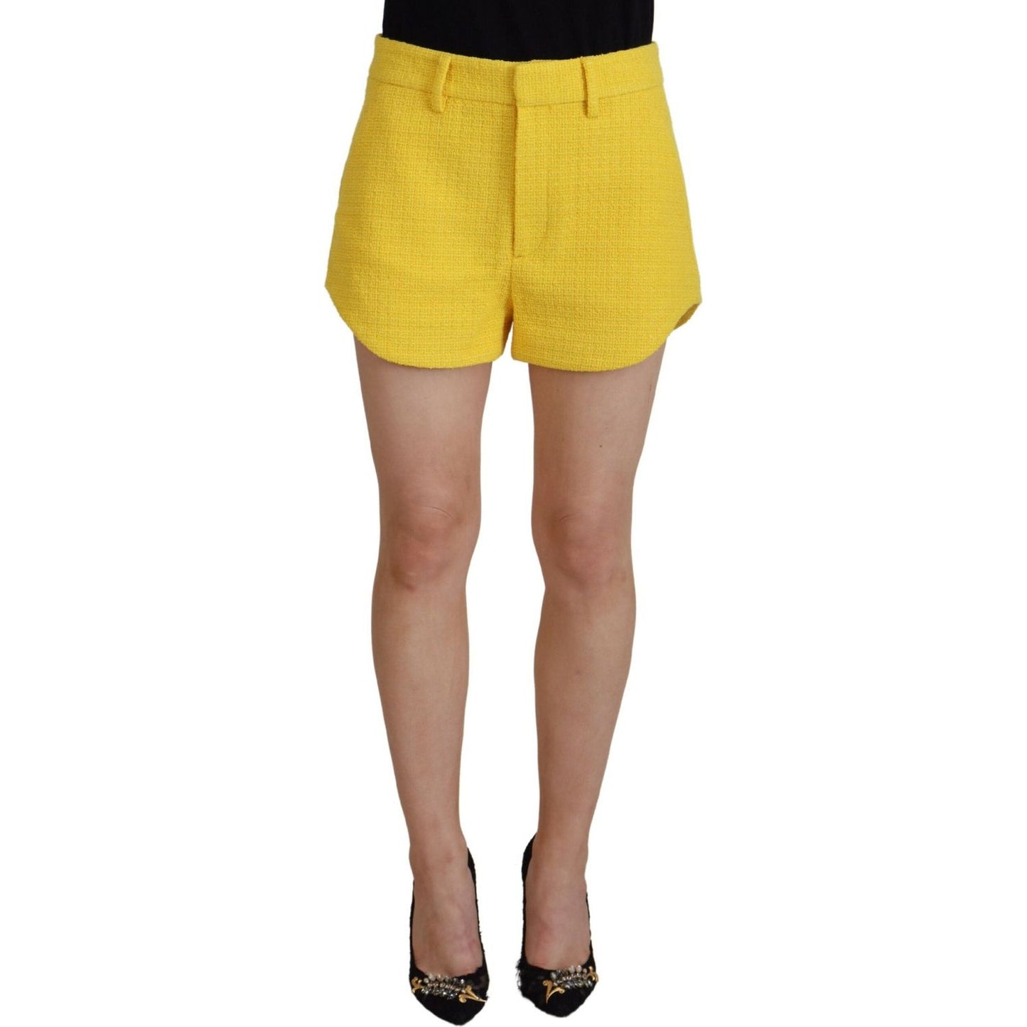 Dsquared² Yellow Peak Double Breasted Suit Blazer Short Set Dsquared²