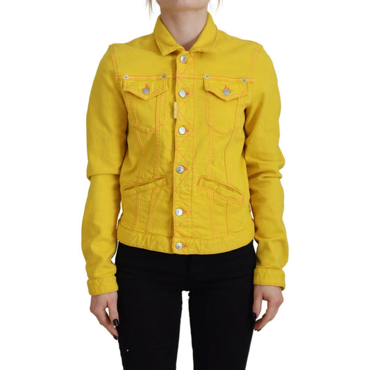 Dsquared² Yellow Collared Long Sleeves Denim Jacket Dsquared²