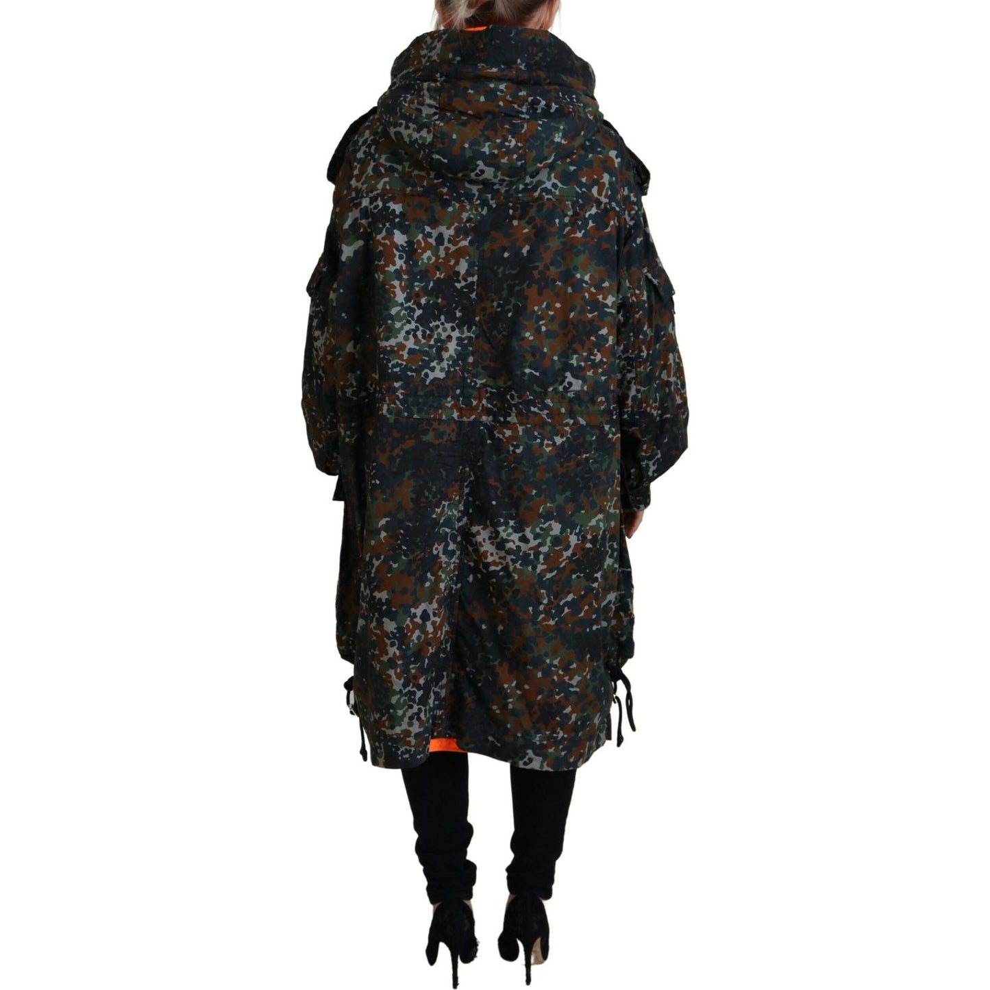 Dsquared² Green Hooded Goth Camouflage Print Parka Coat Jacket Dsquared²