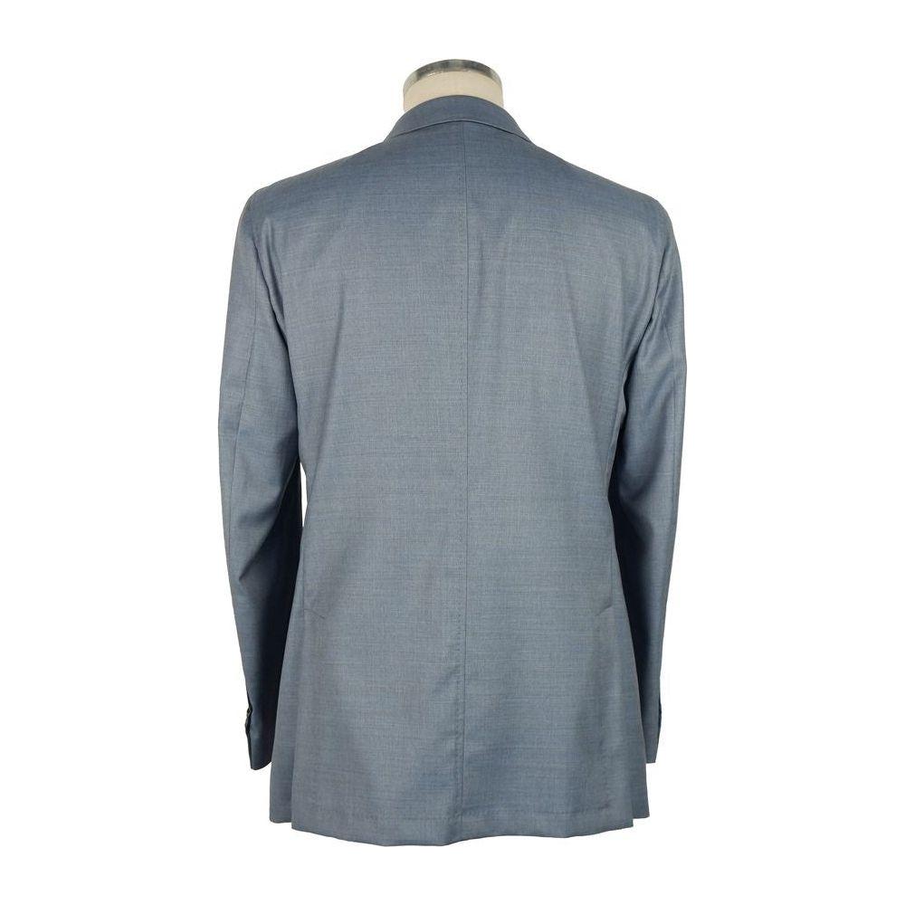 Emilio Romanelli Light Blue Wool Men Jacket Emilio Romanelli