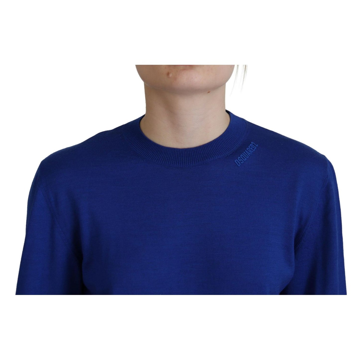 Dsquared² Blue Long Sleeve Crew Neck Casual Sweater