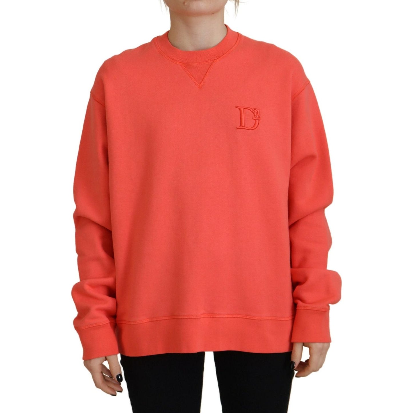 Dsquared² Pink Logo Embroidery Women Long Sleeve Sweater Dsquared²