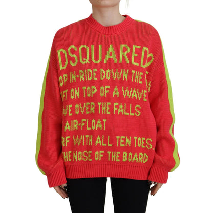 Dsquared² Multicolor Cotton Knitted Crewneck Pullover Sweater