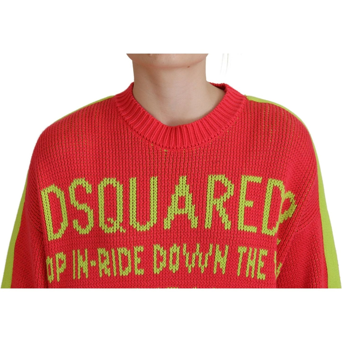 Dsquared² Multicolor Cotton Knitted Crewneck Pullover Sweater Dsquared²