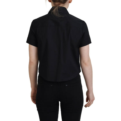Dsquared² Black Collared Button Down Short Sleeves Polo Top Dsquared²