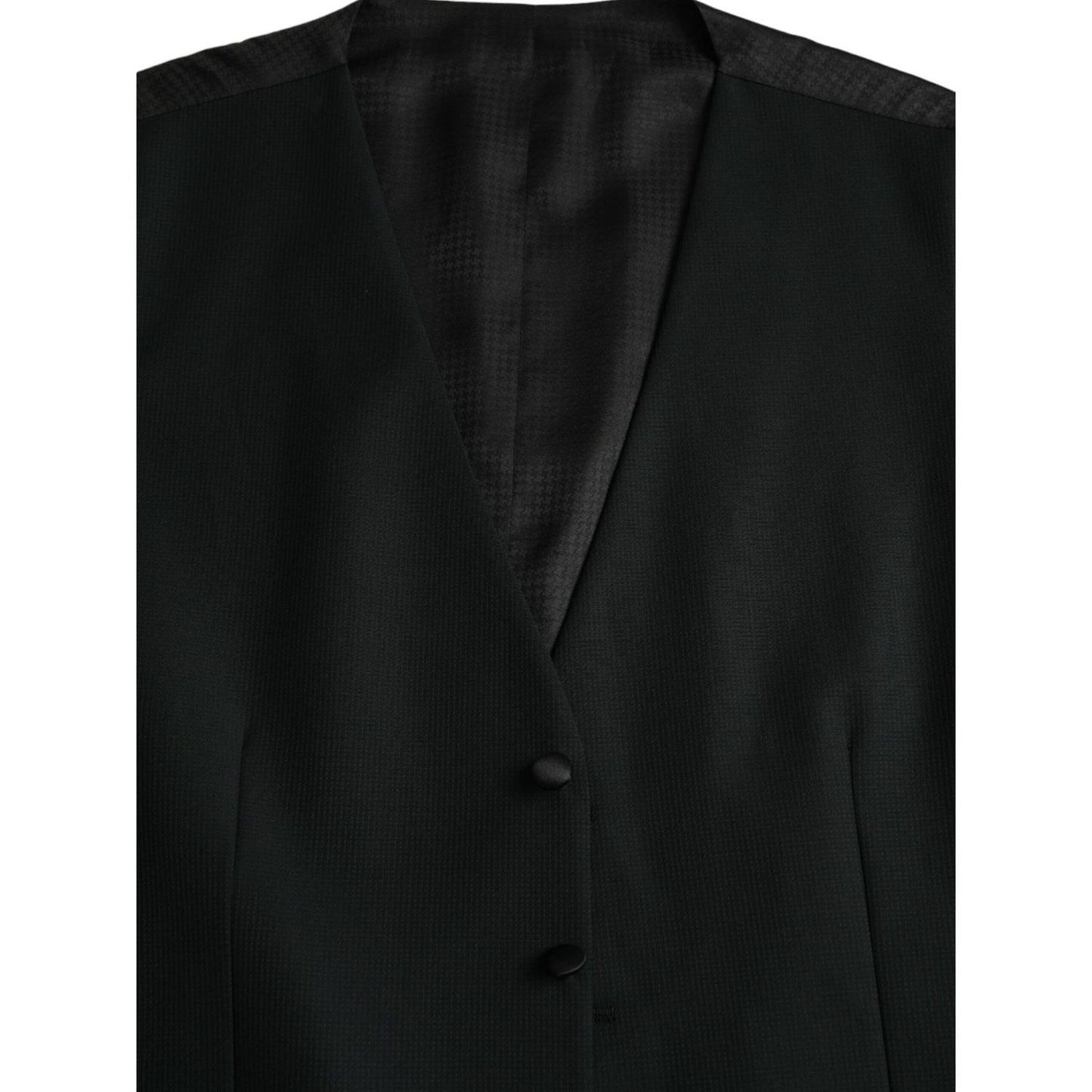 Dolce & Gabbana Black Wool Waistcoat Dress Formal Vest Dolce & Gabbana