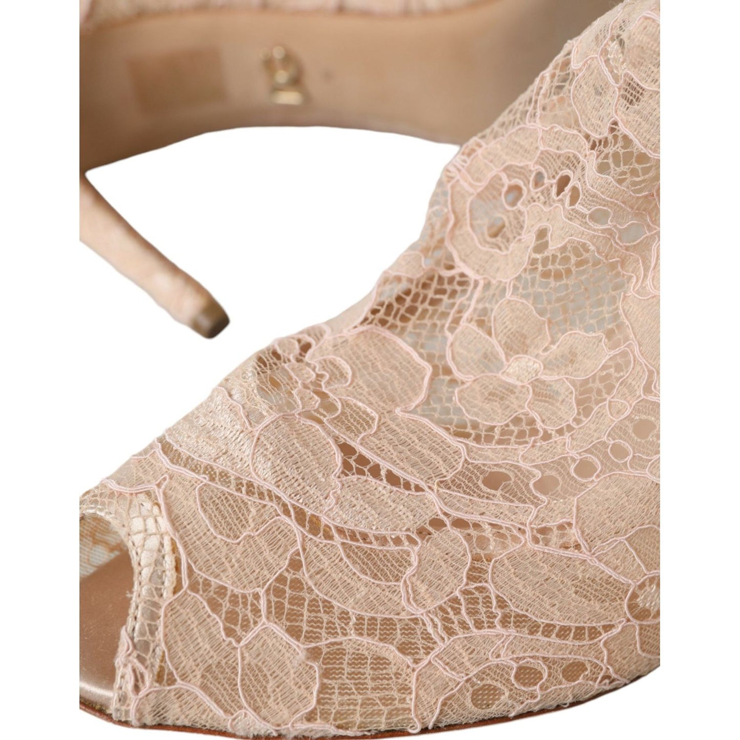 Dolce & Gabbana Beige Stretch Taormina Lace Boots Shoes Dolce & Gabbana