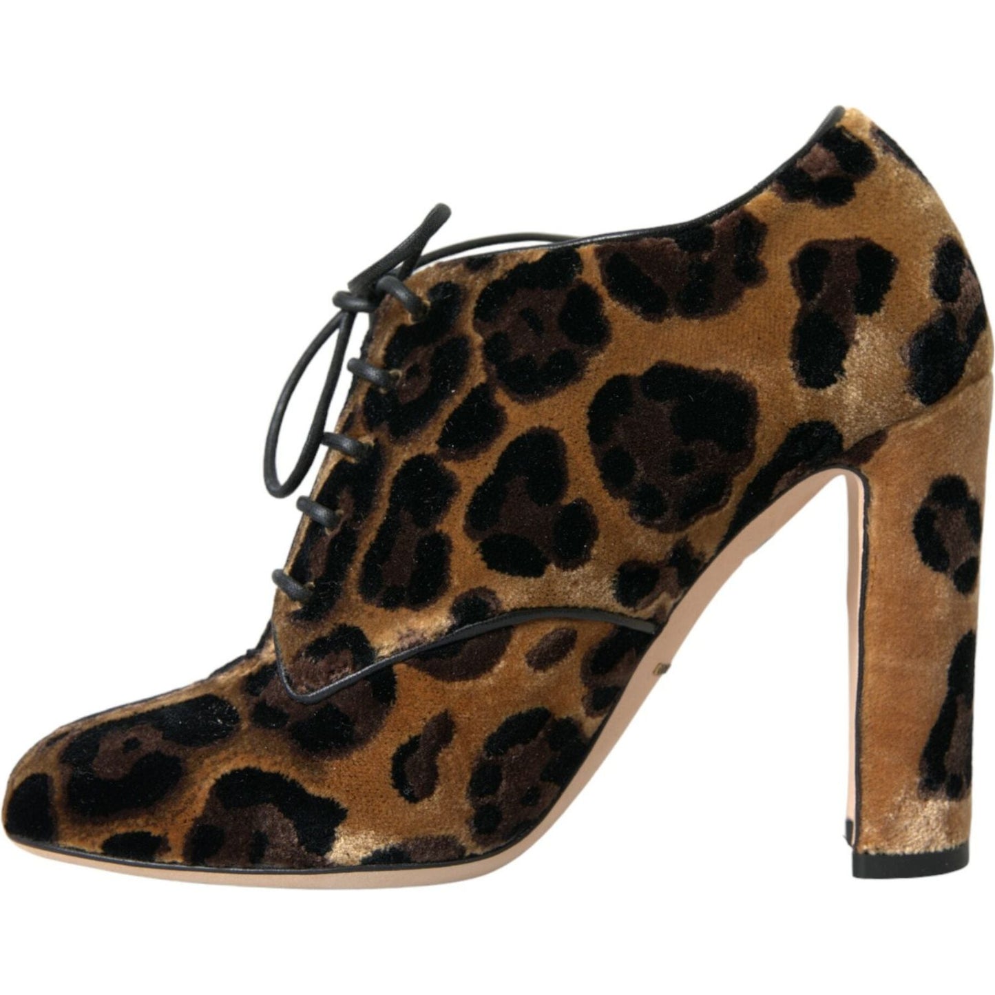 Dolce & Gabbana Brown Leopard Hair Lace Up Booties Shoes Dolce & Gabbana