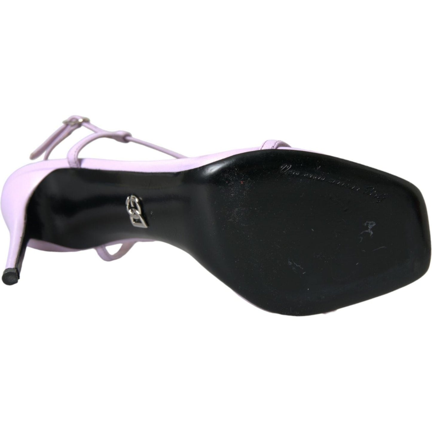 Dolce & Gabbana Purple Leather Logo Ankle Strap Heels Sandals Shoes Dolce & Gabbana