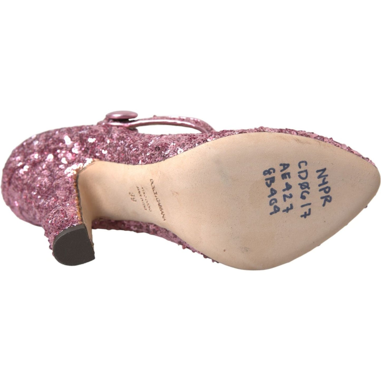 Dolce & Gabbana Pink Sequin Mary Jane Pumps High Heels Shoes Dolce & Gabbana