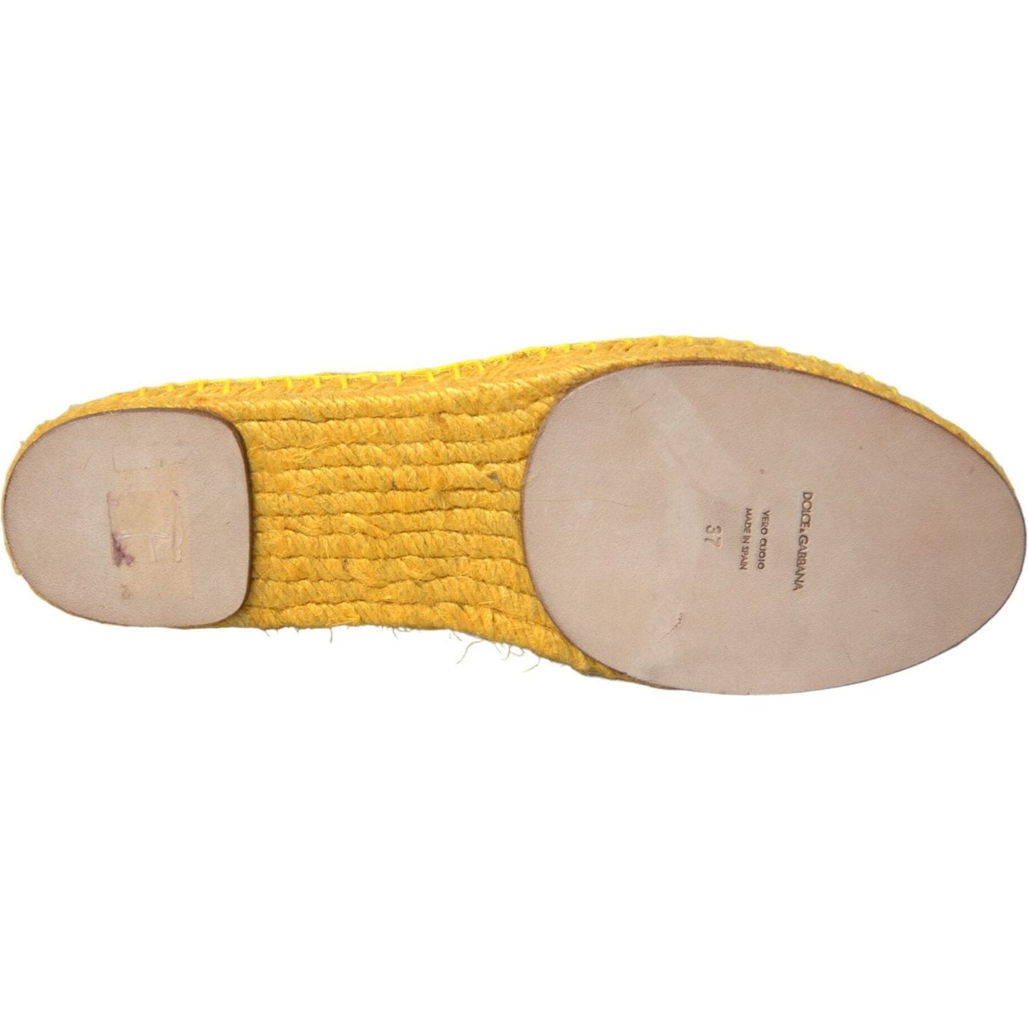 Dolce & Gabbana Yellow Taormina Lace Espadrille Loafers Flats Shoes Dolce & Gabbana