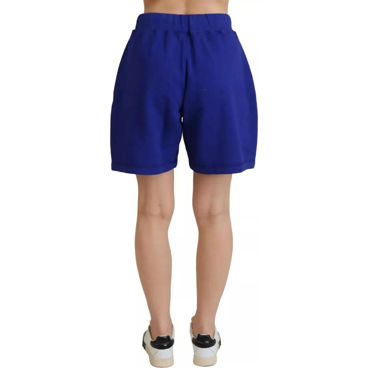 Dsquared² Blue Logo Cotton High Waist Sweatshorts Shorts Dsquared²