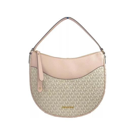 Michael Kors Large Dover Half Moon Crossbody Bag Purse Powder Blush Multi Michael Kors Tan