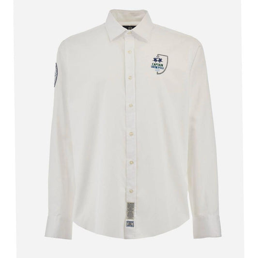 La Martina White Cotton Men Shirt La Martina