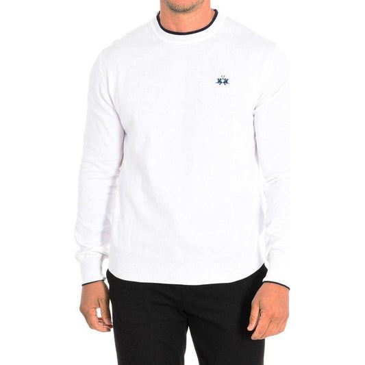 La Martina White Cotton Sweater La Martina