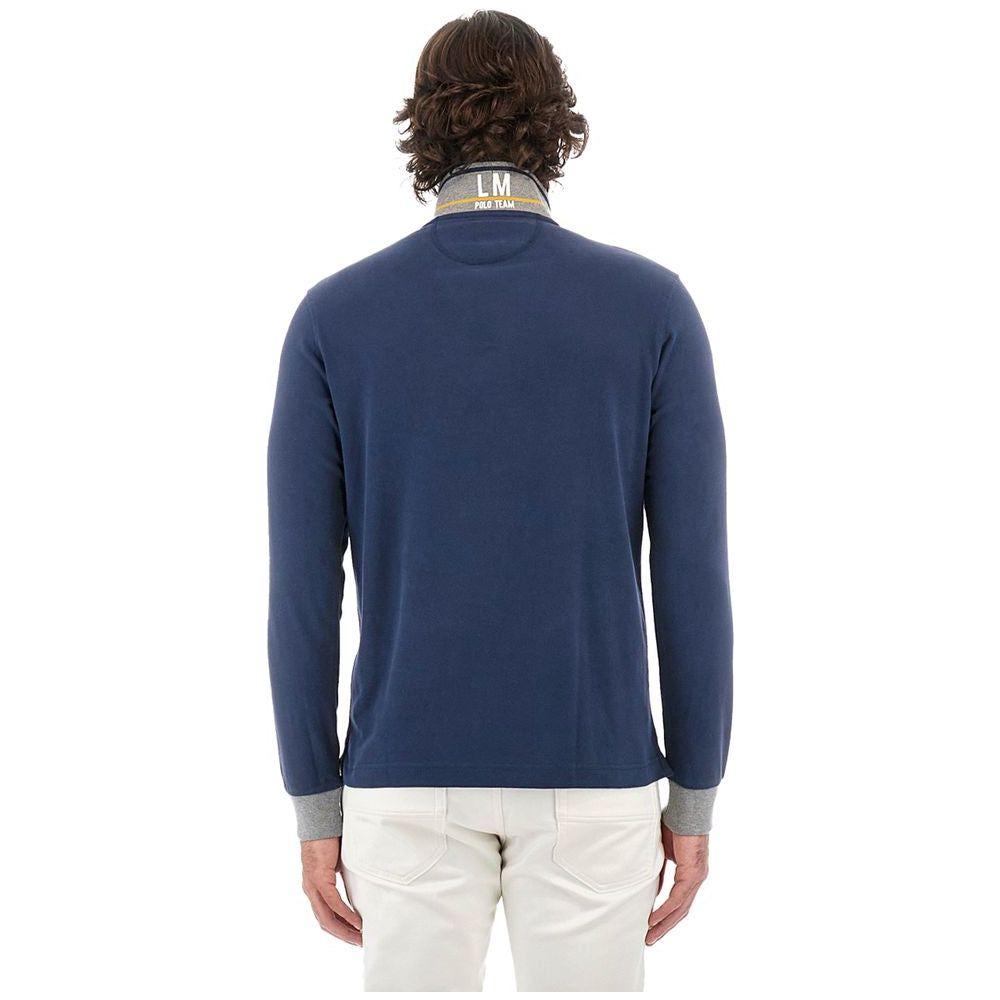 La Martina Blue Cotton Polo Shirt La Martina