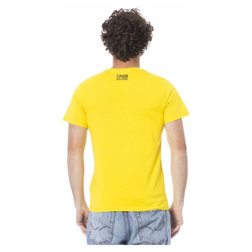 Cavalli Class Yellow Cotton Men T-Shirt Cavalli Class