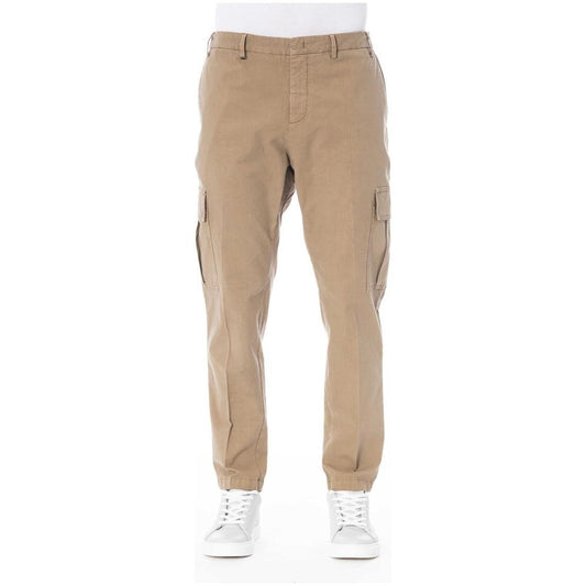 Beige Cotton Jeans & Pant