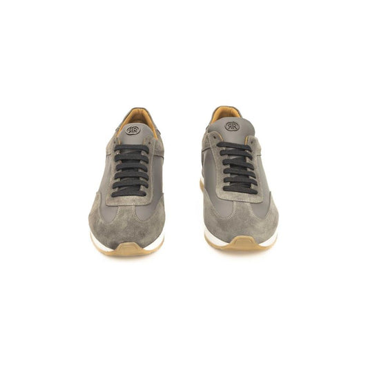 Cerruti 1881 Gray Leather Men Sneaker Cerruti 1881