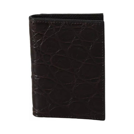 Brown 100% Caiman Mens Cardholder Case Cover Wallet