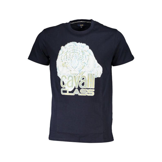 Cavalli Class Blue Cotton T-Shirt Cavalli Class