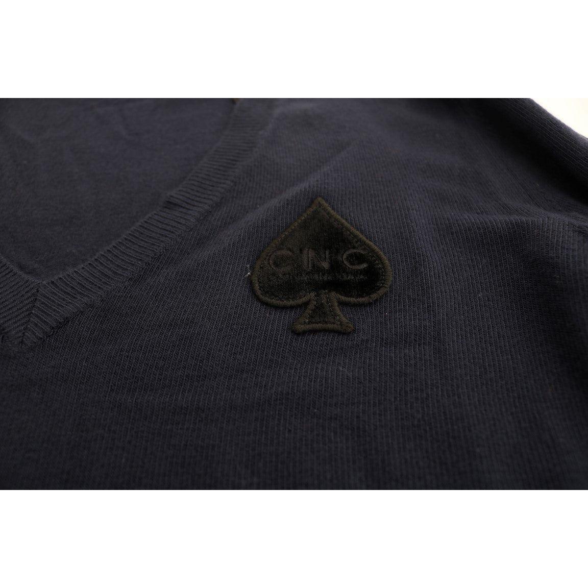 Costume National Blue V-neck Viscose Sweater