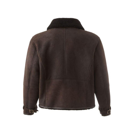 Lardini Elegant Montone Leather Brown Jacket Lardini