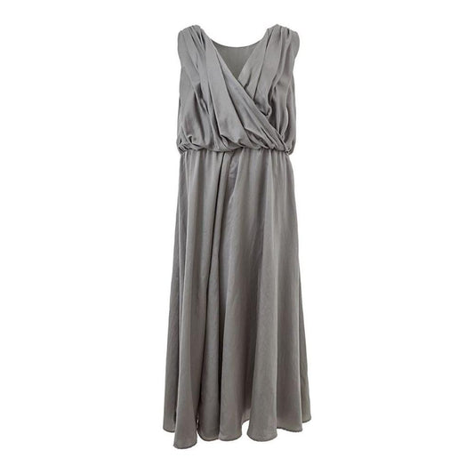 Lardini Elegant Silk Gray Dress - Timeless Elegance Lardini