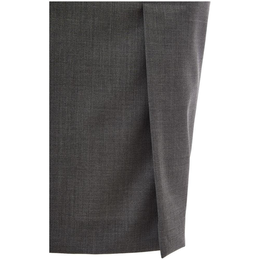 Lardini Chic Gray Wool Pencil Skirt Lardini