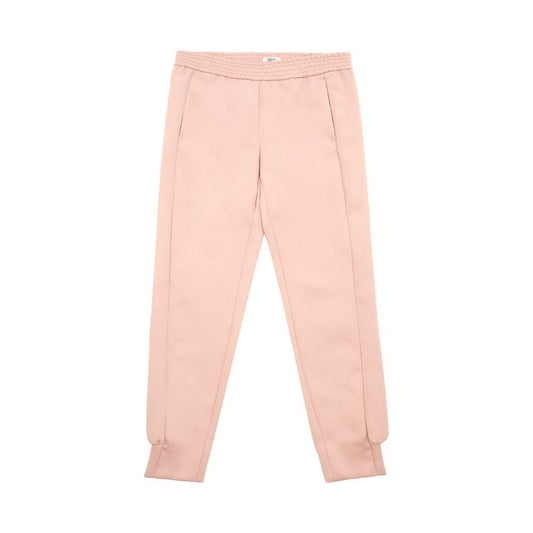 Elegant Pink Polyester Pants for Women