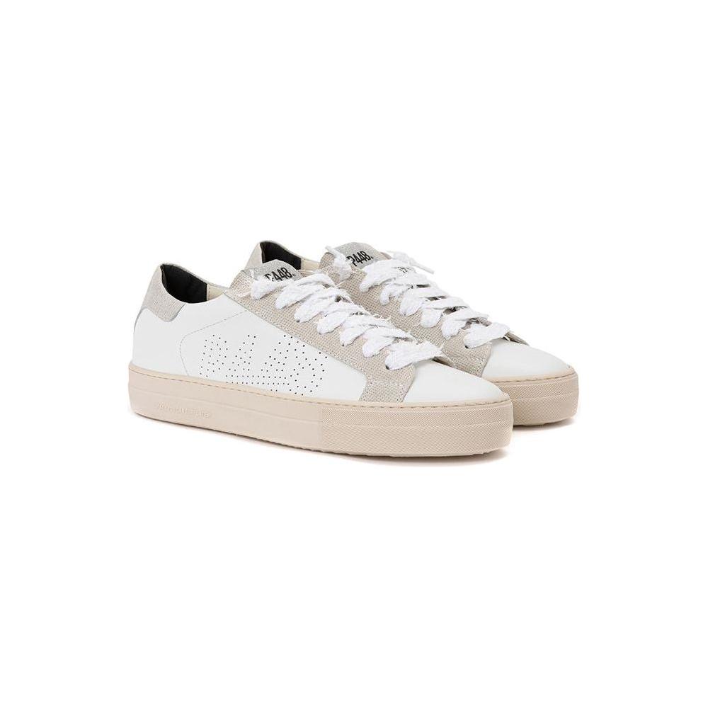 P448 Elegant White Leather Sneakers P448