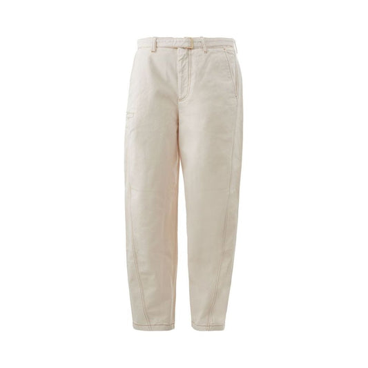 Beige Cotton Chic Trousers