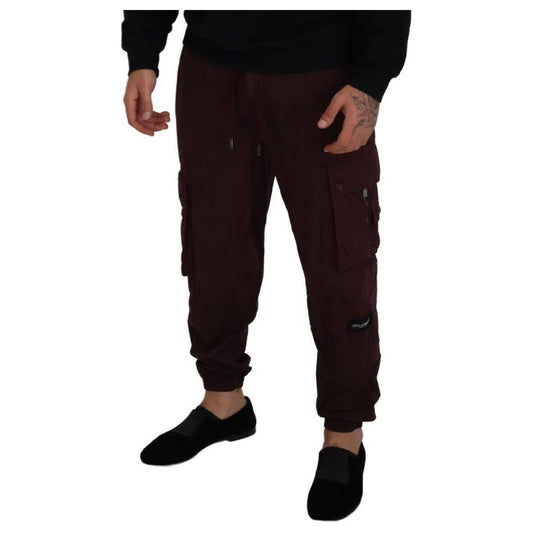 Dolce & Gabbana Bordeaux Cargo Jogger Trouser Cotton Pants Dolce & Gabbana