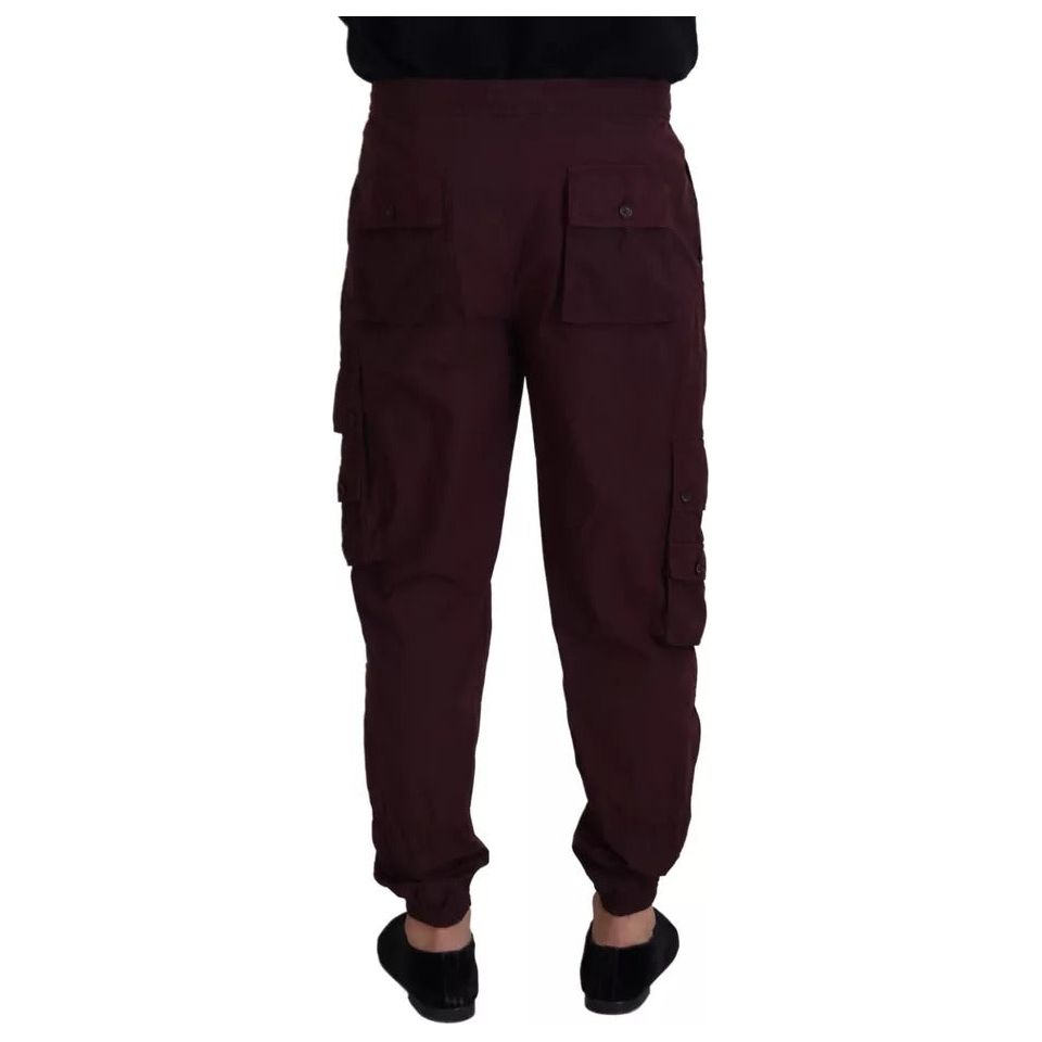 Bordeaux Cargo Jogger Trouser Cotton Pants