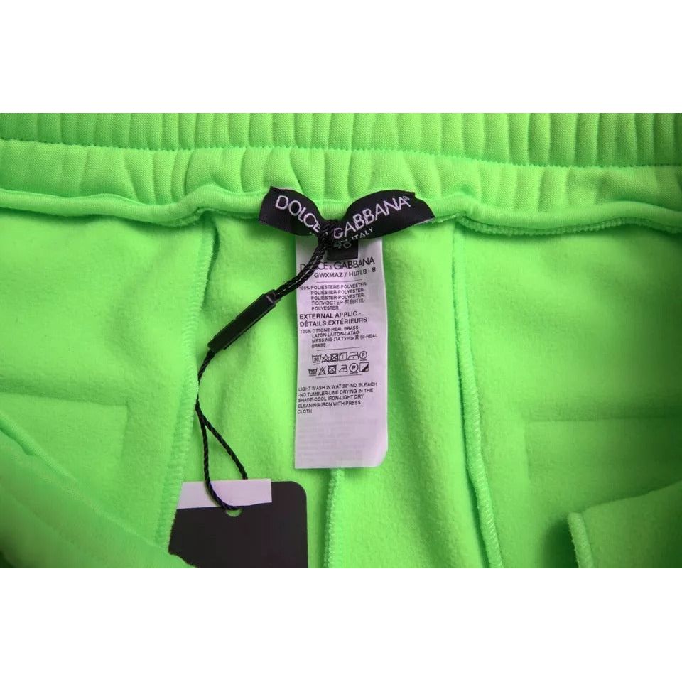 Neon Green Polyester Jogger Sweatpants Pants