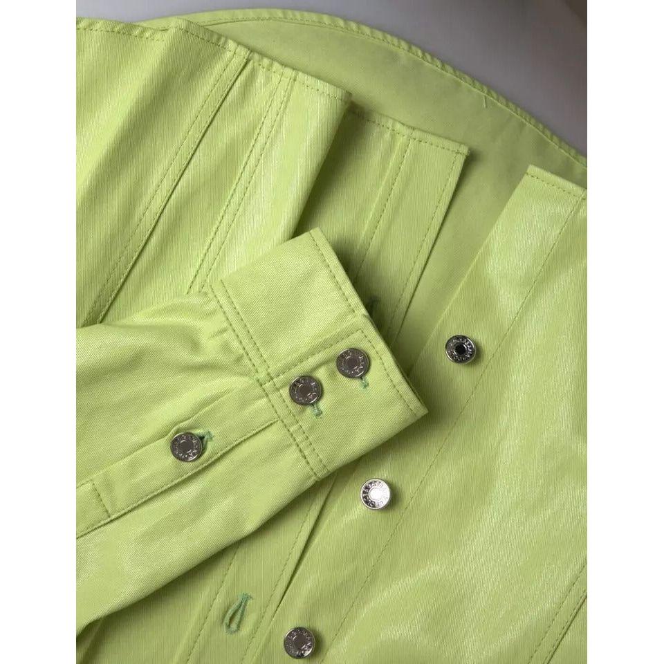 Dolce & Gabbana Green Cotton Collared Casual Button Down Shirt Dolce & Gabbana