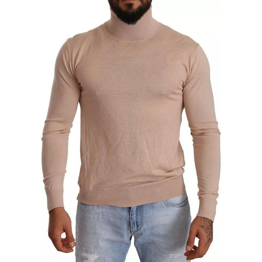 Dolce & Gabbana Beige Cashmere Turtleneck Pullover Sweater Dolce & Gabbana