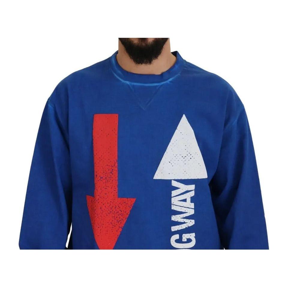 Dolce & Gabbana Blue DGWAY Cotton Crewneck Pullover Sweater Dolce & Gabbana