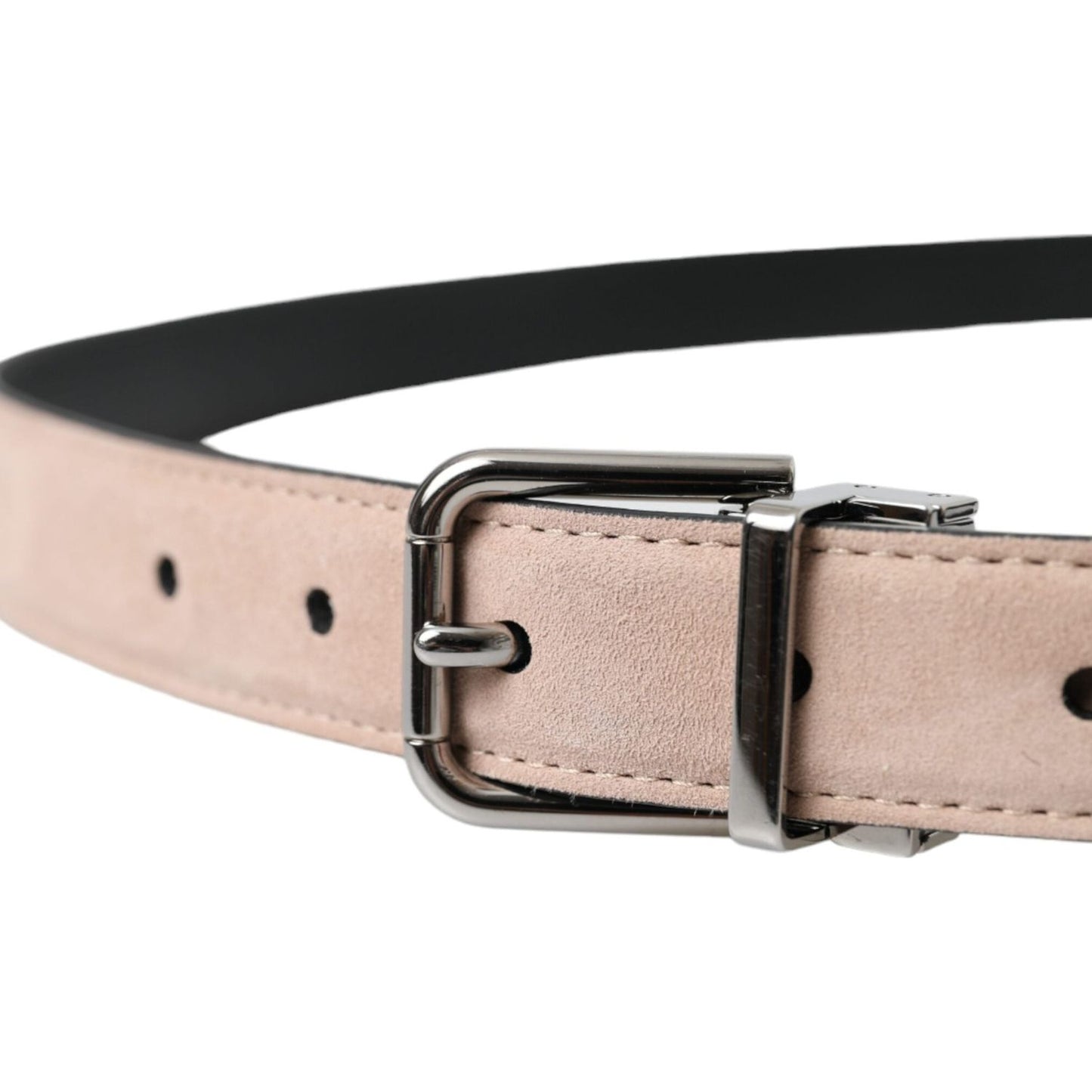 Dolce & Gabbana Beige Suede Leather Silver Buckle Belt Men Dolce & Gabbana