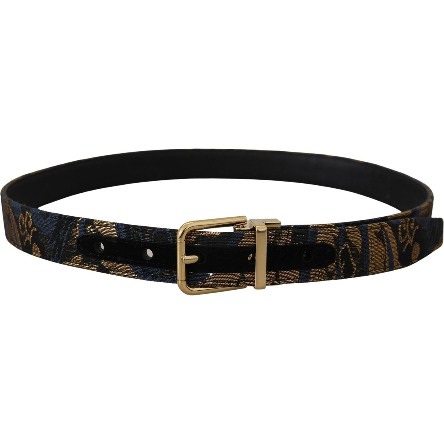 Dolce & Gabbana Multicolor Jacquard Leather Logo Buckle Belt Dolce & Gabbana