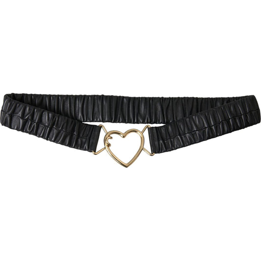 Dolce & Gabbana Black Leather Gold Heart Metal Buckle Belt Dolce & Gabbana