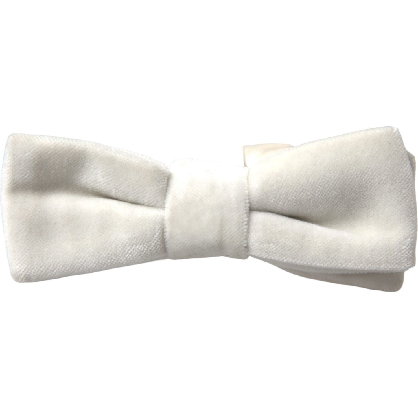 Dolce & Gabbana White Suede Cotton Adjustable Neck Men Bow Tie Dolce & Gabbana