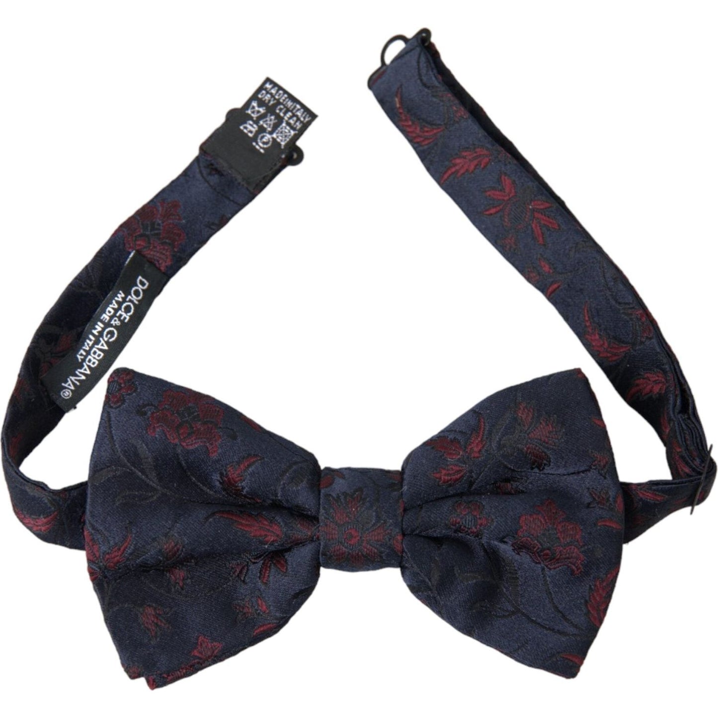 Dolce & Gabbana Blue Floral Brocade Adjustable Neck Men Bow Tie Dolce & Gabbana