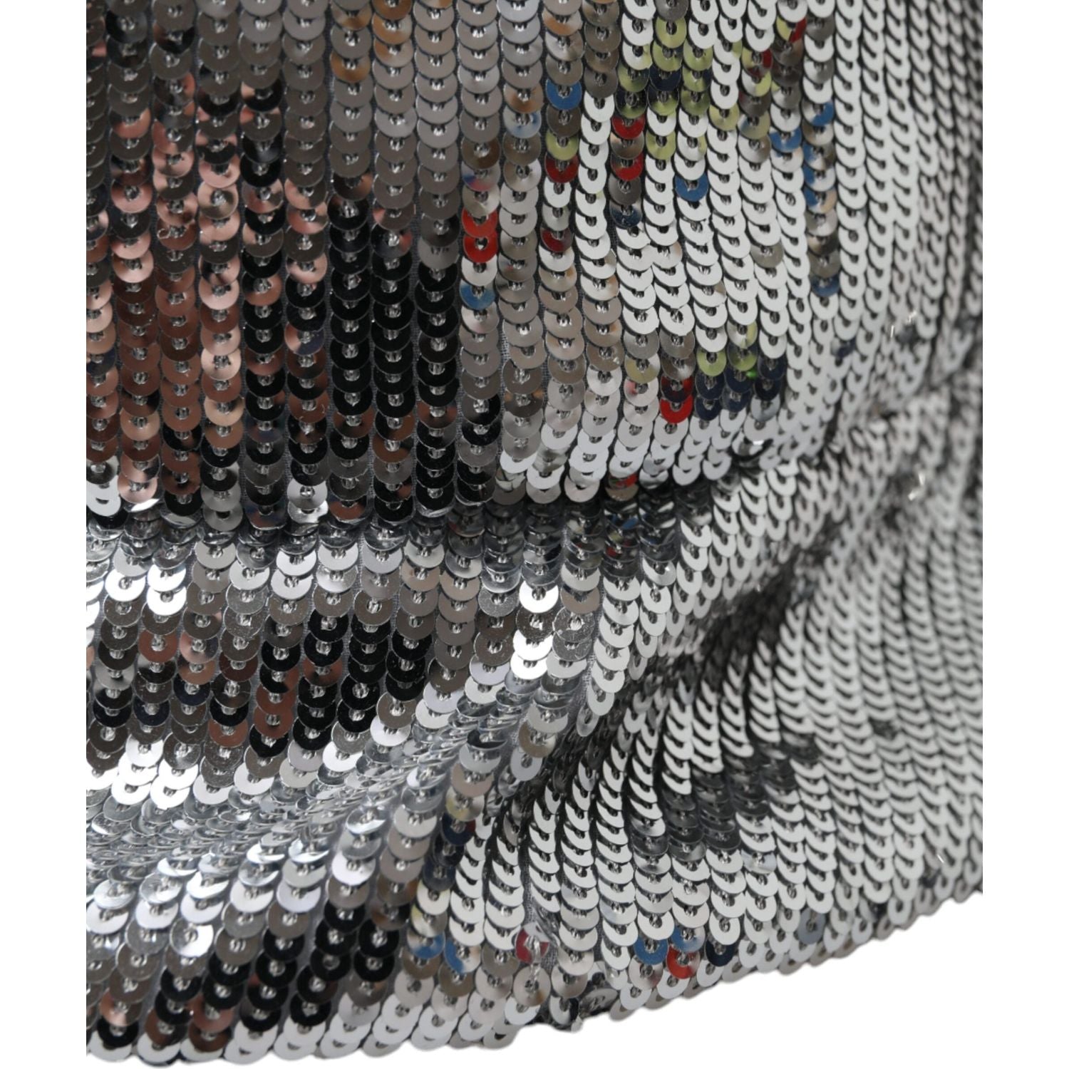 Dolce & Gabbana Silver Sequined Nylon Bucket Hat Men